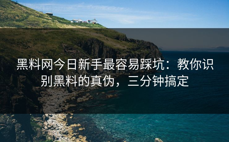 黑料网今日新手最容易踩坑：教你识别黑料的真伪，三分钟搞定