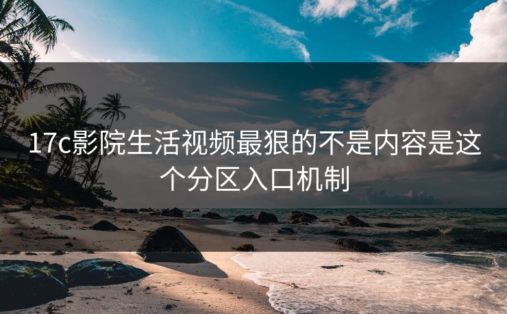 17c影院生活视频最狠的不是内容是这个分区入口机制